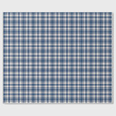 Blauw en groen geruit karostof cadeaupapier (Vlak)