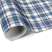 Blauw en groen geruit karostof cadeaupapier (Rol Hoek)