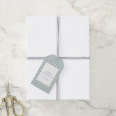 Blauw en groen geruit Kerstmis Cadeaulabel (Met Touw)