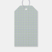 Blauw en groen geruit Kerstmis Cadeaulabel (Achterkant)