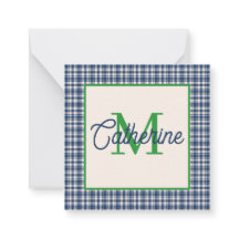 Blauw en groen geruit Schots geruit monogram