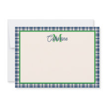 Blauw en groen geruit Schots geruit monogram