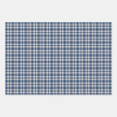 Blauw en groen geruit tartan monogram inpakpapier vel (Voorkant 3)