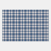 Blauw en groen geruit tartan monogram inpakpapier vel (Voorkant 2)