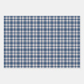 Blauw en groen geruit tartan monogram inpakpapier vel (Voorkant)