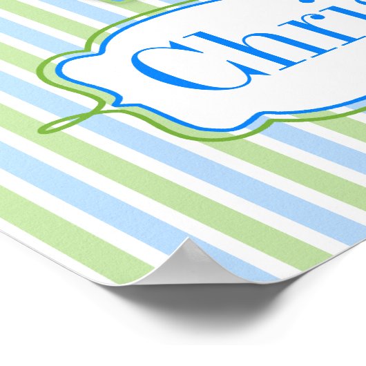 Blauw en groen gestippelde giraffe poster voor de  (Hoek)