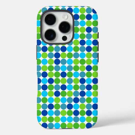 Blauw en groen gestippelde iPhone 7 hoesje (Achterkant)