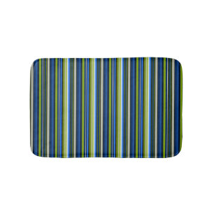 Blauw en groen gestreept bathmat badmat
