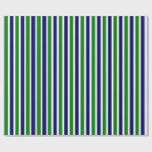 Blauw en groen gestreept cadeaupapier (Vlak)