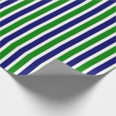 Blauw en groen gestreept cadeaupapier (Hoek)