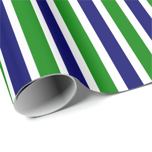 Blauw en groen gestreept cadeaupapier (Rol Hoek)