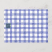 Blauw en Groen Gingham Golfkar Valentijnse Kaarten (Achterkant)
