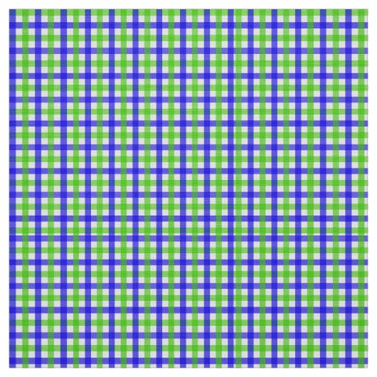 Blauw en Groen Gingham Stof (Swatch)