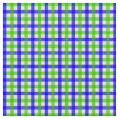 Blauw en Groen Gingham Stof (Close Up)