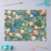 Blauw en Groen Glas en Schelp Tissuepapier (Craft)