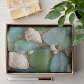 Blauw en Groen Glas en Schelp Tissuepapier (Geschenk)