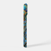  blauw en groen Glas in lood iPhone 15 Case (Rechterkant)