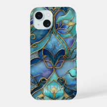  blauw en groen Glas in lood