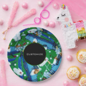 Blauw en groen Golfing Papieren Bordje (Feest)