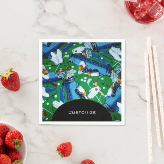 Blauw en groen Golfing Servet (Insitu)