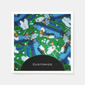 Blauw en groen Golfing Servet (Voorkant)