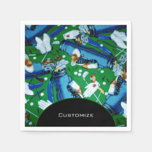 Blauw en groen Golfing Servet