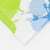 Blauw en groen, helder platform fleece deken (Hoek)