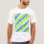 Blauw en groen, helder platform t-shirt (Voorkant)