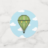 Blauw en Groen Hete Luchtballon Baby shower Confetti (Kleine voorkant)
