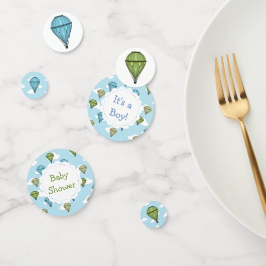 Blauw en Groen Hete Luchtballon Baby shower Confetti (Groep)