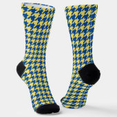 Blauw en groen Houndstooth Sokken (Gebogen)