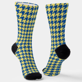 Blauw en groen Houndstooth Sokken
