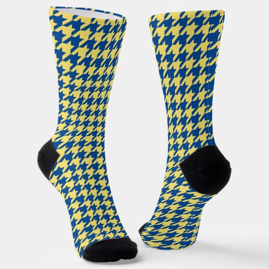 Blauw en groen Houndstooth Sokken (Gebogen)