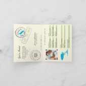 Blauw en groen huwelijkspaspoort Aruba uitnodiging (Binnen)