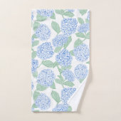 Blauw en Groen Hydrangea Bloem Bad Handdoek Set (Handdoek)