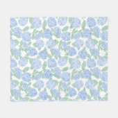 Blauw en Groen Hydrangea Bloemendeken Fleece Deken (Voorkant (Horizontaal))