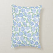 Blauw en Groen Hydrangea Bloemstuk Accent Kussen (Achterkant (Verticaal))