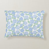 Blauw en Groen Hydrangea Bloemstuk Accent Kussen (Achterkant)