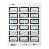 Blauw en groen kerstboompatroon etiket (Full Sheet)