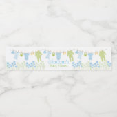 Blauw en groen Kleding Baby shower Waterfles Etiket (Enkel label)