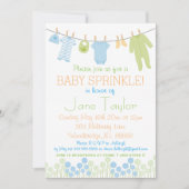 Blauw en groen Kleine Kleding Baby Sprinkle Kaart (Voorkant)
