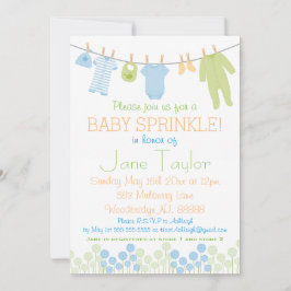 Blauw en groen Kleine Kleding Baby Sprinkle Kaart