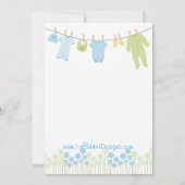 Blauw en groen Kleine Kleding Baby Sprinkle Kaart (Achterkant)
