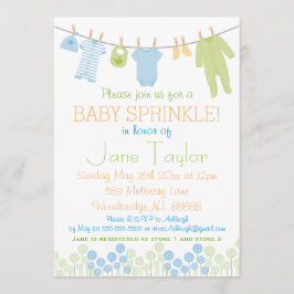 Blauw en groen Kleine Kleding Baby Sprinkle Kaart