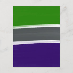 Blauw en Groen Kleurenblokkunst Briefkaart