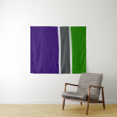 Blauw en Groen Kleurenblokkunst Wandkleed (In Situ (horizontaal))