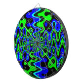 Blauw- en Groen kleurrijk Psychedelic Dart Board Dartbord (Voorkant Rechts)