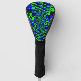 Blauw en Groen kleurrijk Psychedelic Golf Head-Hoe Golfheadcover
