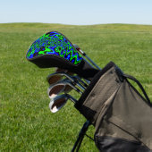Blauw en Groen kleurrijk Psychedelic Golf Head-Hoe Golfheadcover (Insitu)