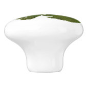  blauw en groen konijn keramische knop (Zijkant)